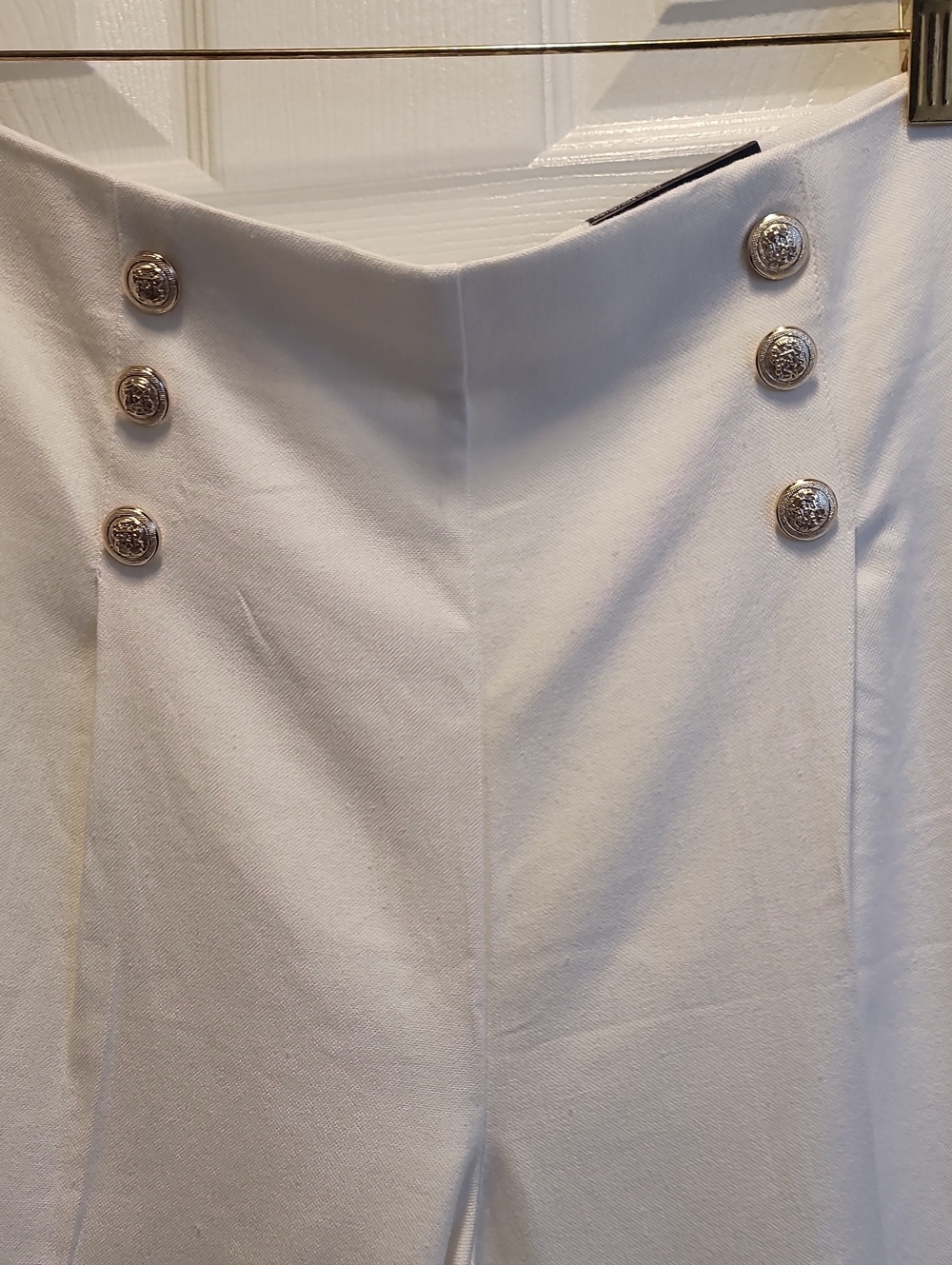 Jules And Leopold White Pull On Wide Leg Crop Pants SZ Large Nwt - Picture 2 of 8